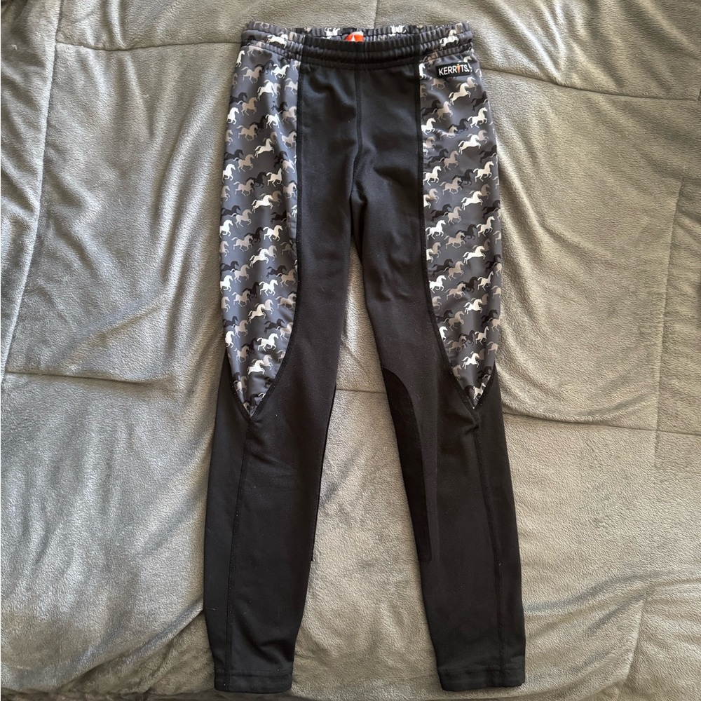 Kerrits Kids Performance Riding Pants with Horse Pattern, Small